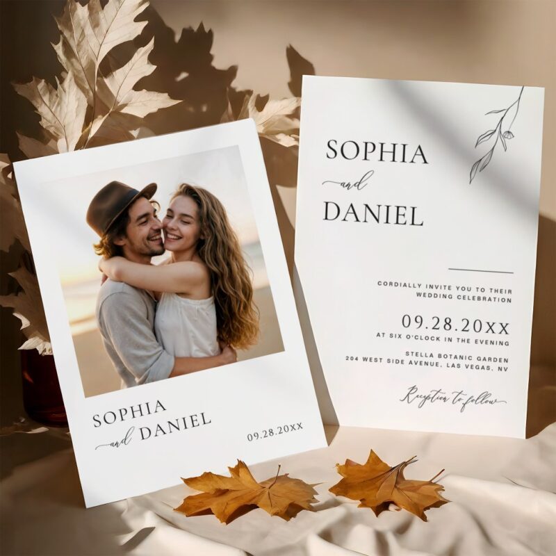 Botanical Bliss Modern Simplicity Wedding Invitation