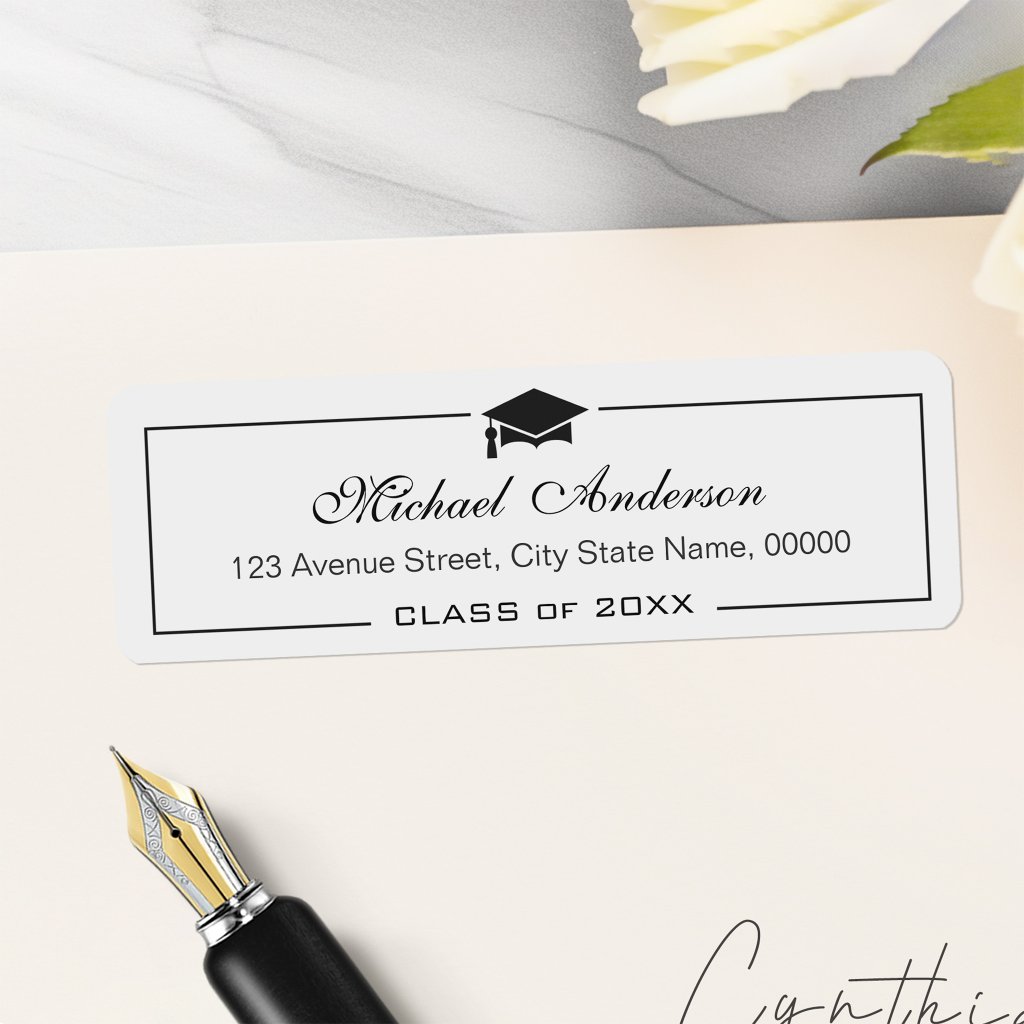 Classic Graduation Cap Graduate Address Label