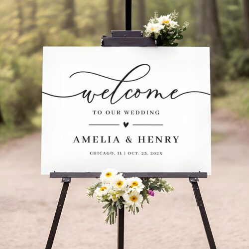 Minimalist simple script wedding welcome sign r v4ny9s 1024