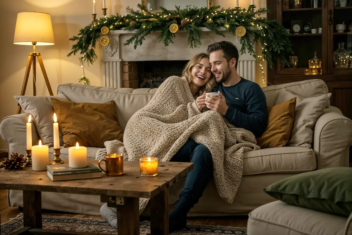 Cozy holiday decor create intimate warm spaces