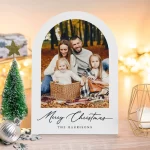 Modern arch photo Christmas greeting holiday photo card